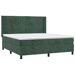 Avis vidaXL Sommier à lattes de lit matelas et LED Vert foncé 160x200 cm