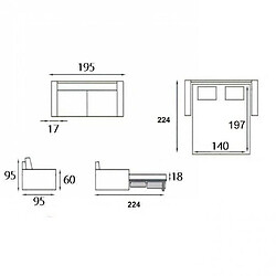 Inside 75 Canapé convertible express 140 IMPERIAL matelas 22 cm sommier métal microtweed Enjoy gris