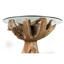 Acheter Table d'appoint Romimex Naturel verre bois de teck 80 x 75 x 80 cm