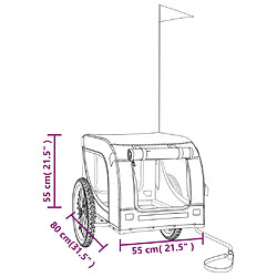 vidaXL Remorque de vélo pour animaux de compagnie noir pas cher