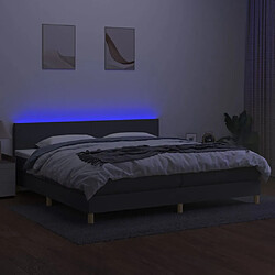 Avis vidaXL Sommier à lattes de lit et matelas et LED Gris foncé 200x200 cm