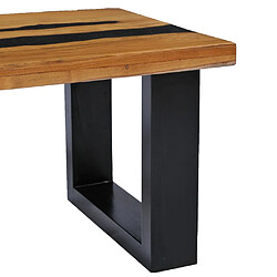 Acheter vidaXL Table basse 100x50x40 cm Bois de teck massif et pierre de lave