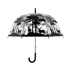 Esschert Design Parapluie transparent noir Forêt.
