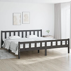 vidaXL Cadre de lit sans matelas gris bois massif 160x200 cm