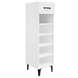 vidaXL Armoire à chaussure Blanc brillant 30x35x105 cm Bois ingénierie