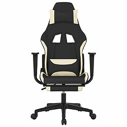 Avis Maison Chic Chaise de jeu, Chaise gaming avec repose-pied, Fauteuil gamer,Chaise de Bureau Noir et crème Tissu -GKD14807