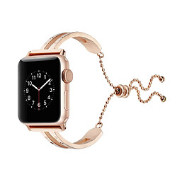 Wewoo Pour Apple Watch Génération 3/2/1 38mm Universal Bracelet en acier inoxydable Or rose