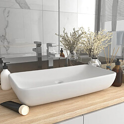 vidaXL Lavabo de luxe rectangulaire Blanc mat 71x38 cm Céramique