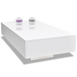 Avis vidaXL Table basse blanc brillant