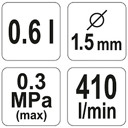 Avis YATO Pistolet de pulvérisation avec réservoir 600 ml 1,5 mm