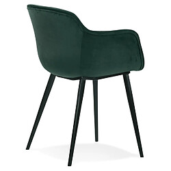 Acheter Alterego Chaise avec accoudoirs 'ARMADA' en velours vert