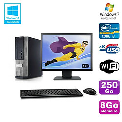 Lot PC DELL 790 SFF Intel Core i3-2120 3.3Ghz 8Go 250Go WIFI W7 Pro + Ecran 17" · Occasion 