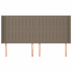 Avis Maison Chic Tête de lit scandinave avec oreilles,meuble de chambre Taupe 203x16x118/128 cm Tissu -MN72528