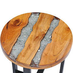 Avis vidaXL Table basse 40x45 cm Bois de teck massif et polyrésine