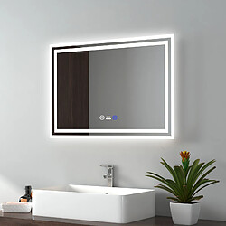 EMKE Miroir lumineux salle de bain 50x70cm avec Capteur de Mouvement, Miroir LED à capteur intelligent, Anti-buée, Lumière Blanche Froide/Chaude/Neutre 