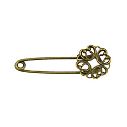 10pcs Rétro Épingles à Nourrice Fleurs Broches Épingles en Cuivre Bronze pour Filigrane Artisanat Diy