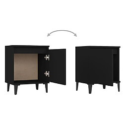 Maison Chic Table de chevet,Table de nuit,Table d'appoint pour salon avec pieds en métal Noir 40x30x50 cm -MN91274 pas cher