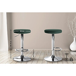 Non Lot de 2 tabourets de bar Ponte velours chrome