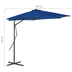 Acheter vidaXL Parasol de jardin avec mât en acier bleu 300x230 cm