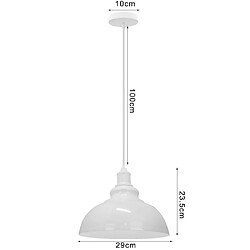 Acheter Stoex Lot de 2 Lustre Suspension Industriel Vintages Abat-jour Ø29cm E27 Luminaire en Fer Métal Câble Réglable - Blanc