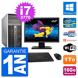 PC Tour HP Pro 6300 CMT Ecran 22" i7-3770 RAM 16Go Disque 1To Windows 10 Wifi - Occasion