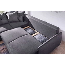 Acheter Bestmobilier Lena - canapé d'angle gauche convertible- 5 places - gris foncé - style scandinave