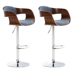 Non Lot de 2 tabourets de bar Kingston C tissu