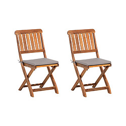 Beliani Lot de 2 chaises Bois Gris CENTO