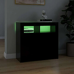 Acheter Maison Chic Buffet commode,console avec lumières LED pour rangement noir 80x35x75 cm -MN68136