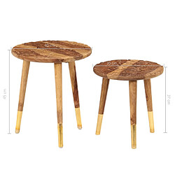 vidaXL Tables basses 2 pcs Bois massif pas cher