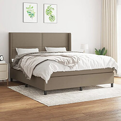 vidaXL Sommier à lattes de lit avec matelas Taupe 160x200 cm Tissu 