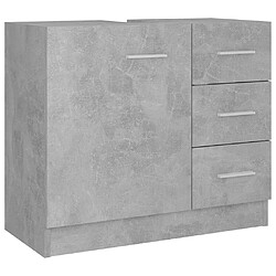 vidaXL Armoire d'évier Gris béton 63x30x54 cm Bois d'ingénierie