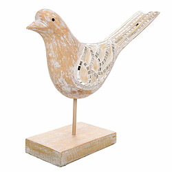 Figurine Décorative Alexandra House Living Blanc Naturel Bois verre Oiseau 26 x 12 x 30 cm 