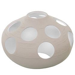 Vase Alexandra House Living Ecru Céramique Rayures Cercles 32 x 32 x 25 cm 