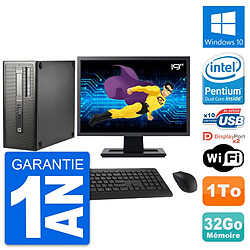 PC Tour HP EliteDesk 800 G1 Ecran 19" G3220 RAM 32Go Disque 1To Windows 10 Wifi · Occasion 