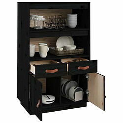 Acheter vidaXL Buffet haut Noir 67x40x108,5 cm Bois massif de pin