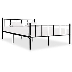 vidaXL Cadre de lit sans matelas noir métal 180x200 cm