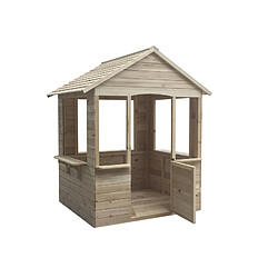 Maisonnette en Bois pour Enfants Robincool Adele 120x108x138 cm 1,2 m² avec Fenêtres, Porte Battante et Étage 