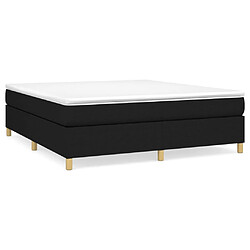 vidaXL Sommier à lattes de lit avec matelas Noir 160x200 cm Tissu