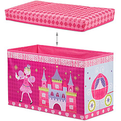 Helloshop26 Tabouret coffre boîte jouet pouf rangement enfant rose 13_0002763 