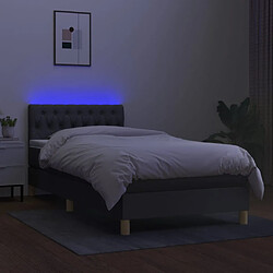 Avis vidaXL Sommier à lattes de lit et matelas et LED Gris foncé 100x200 cm