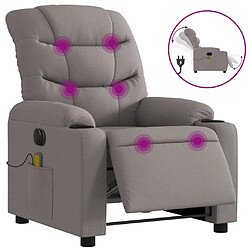 Maison Chic Fauteuil Relax pour salon, Fauteuil de massage inclinable électrique Taupe Tissu -GKD47212