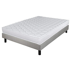 Ebac Matelas et sommier 160x200 Mousse - Newkit - Soutien medium - Sommier démonté - Lin