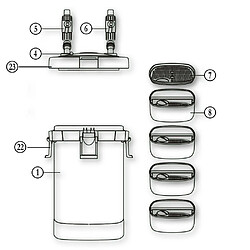 Helloshop26 Filtre extérieur bio d'aquarium 1000 litres par heure 4 phases matériaux pompe 16_0001742