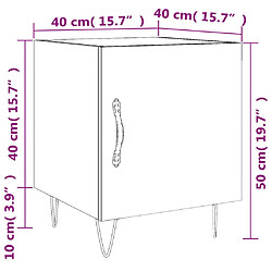 vidaXL Tables de chevet 2 pcs blanc 40x40x50 cm bois d’ingénierie pas cher