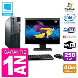 PC Lenovo M82 SFF Ecran 19" G2020 RAM 4Go Disque 250Go Graveur DVD Wifi W7 · Occasion 