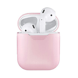 LUUCOZK Housse de protection antichoc en silicone souple pour écouteurs Apple AirPods - Rose 