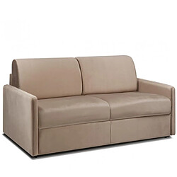 Inside 75 Canapé convertible express CUSTOM sommier lattes 140 cm matelas 16 cm velours taupe 