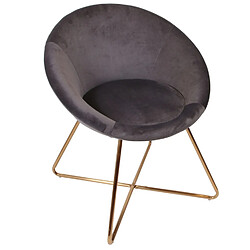 The Home Deco Factory Fauteuil de salon en velours Karl - Gris