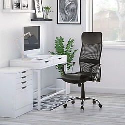 Siège de bureau / Fauteuil de direction ARTON 20, maille / simili cuir noir, chromé hjh OFFICE pas cher